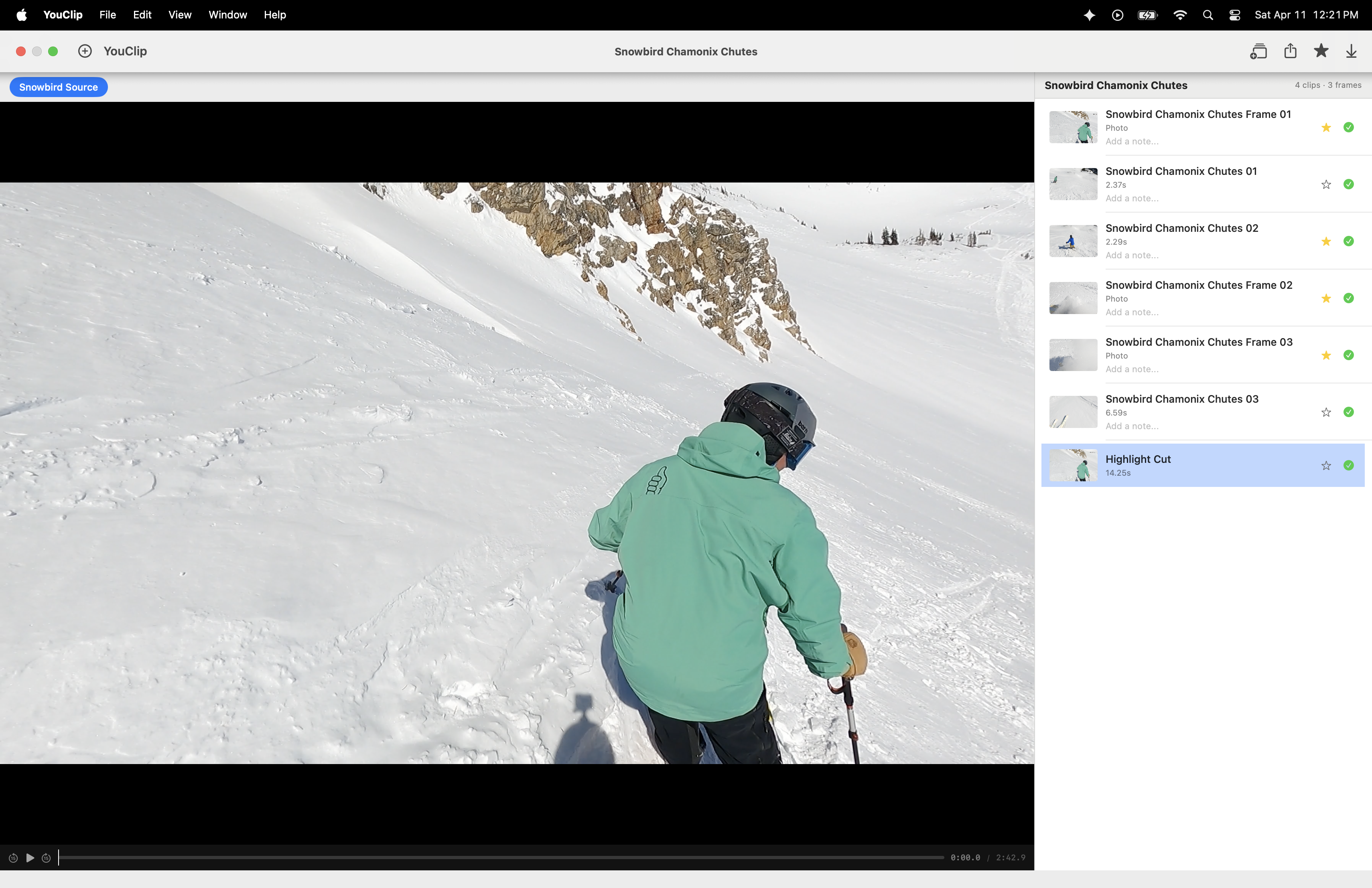 YouClip skiing Big Sky