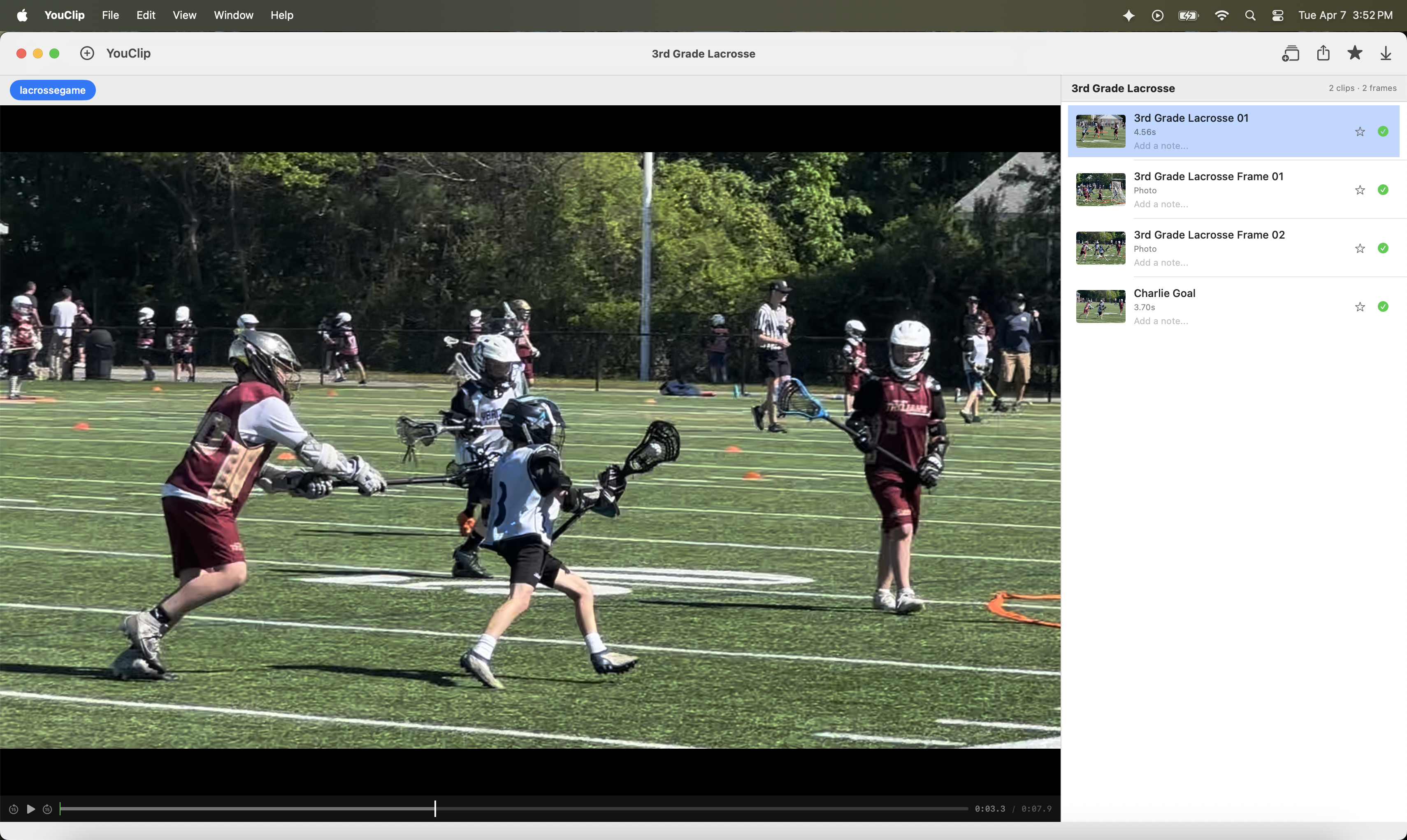 YouClip lacrosse youth